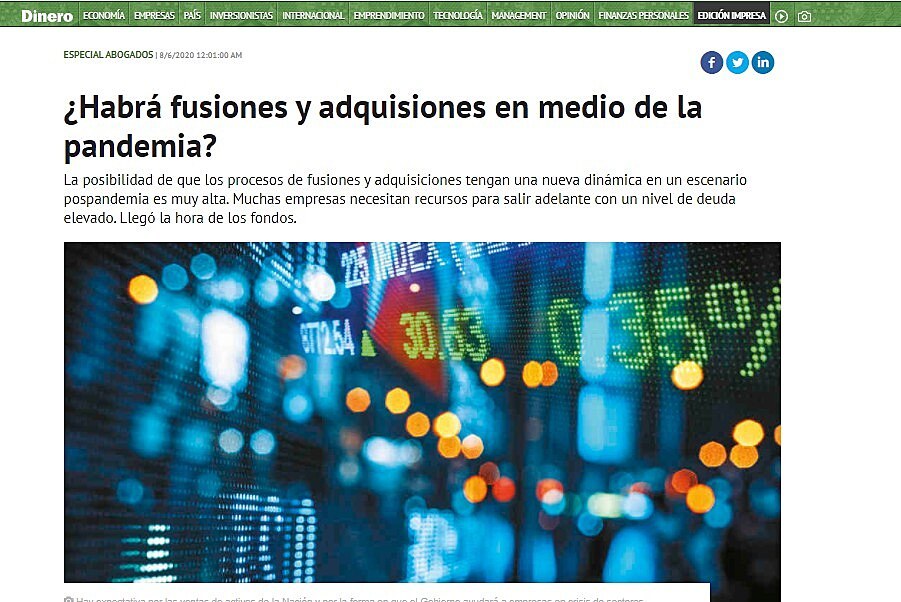 Habr fusiones y adquisiones en medio de la pandemia?